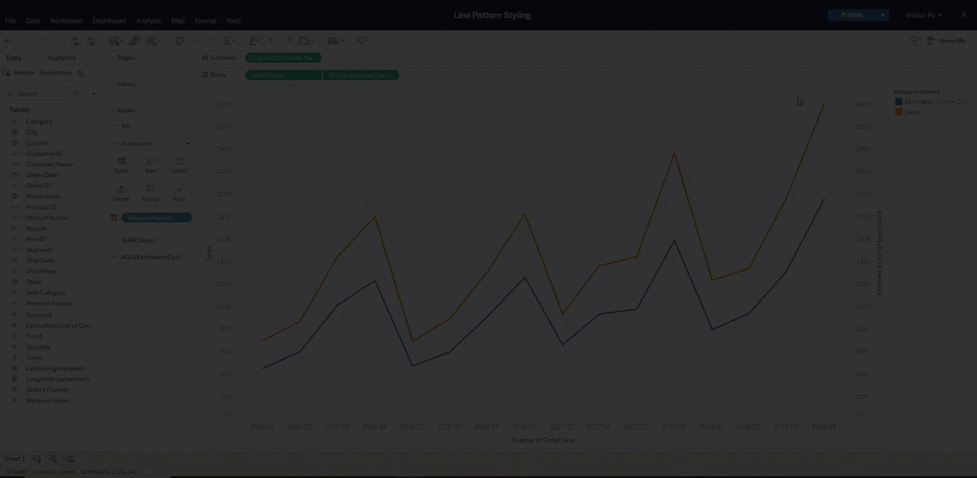 Now Available in Tableau 2023.2: Multi-Row Calculations, Line Patterns